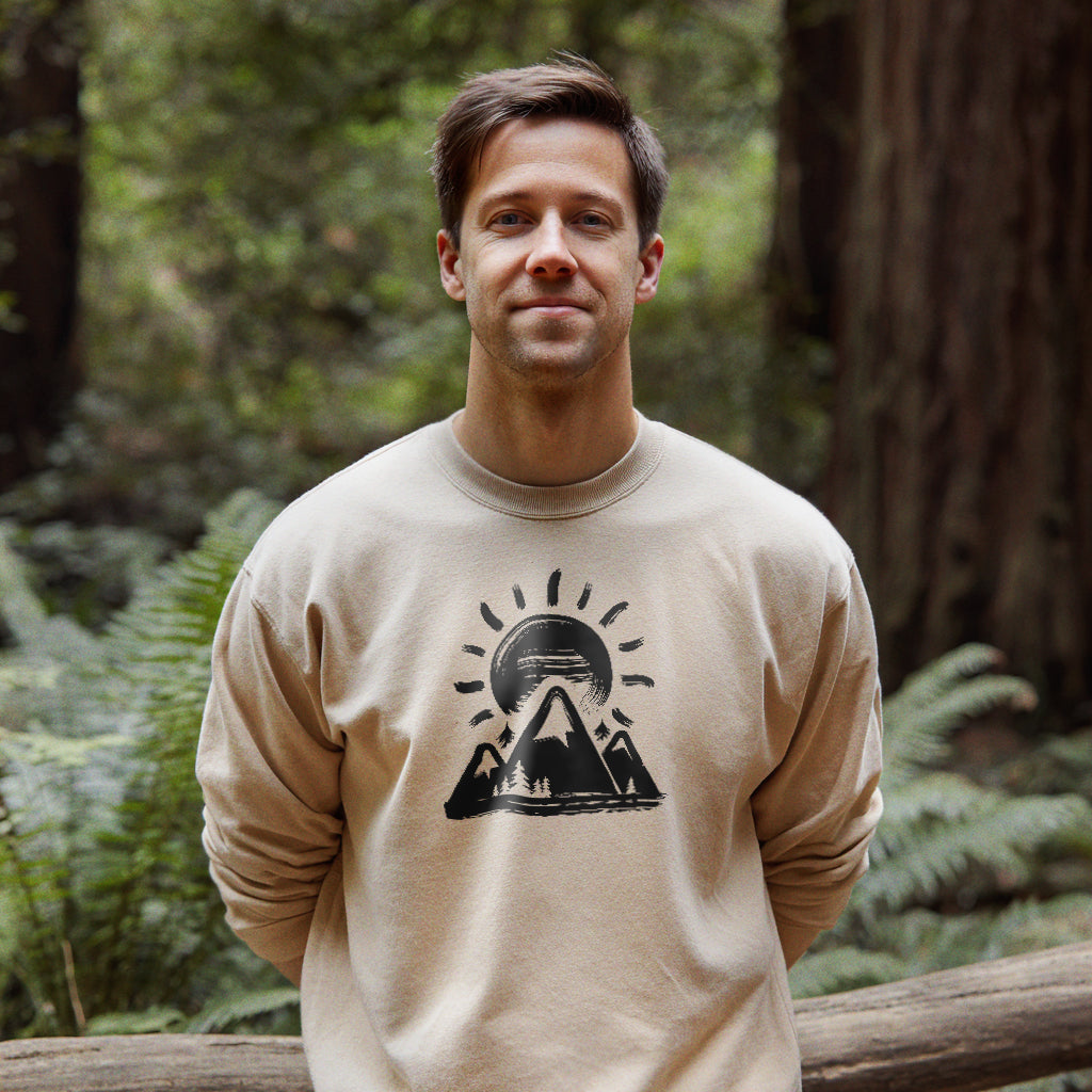 Summit Sunrise Crewneck Sweatshirt Adventure and Outdoors Themed Sweatshirt