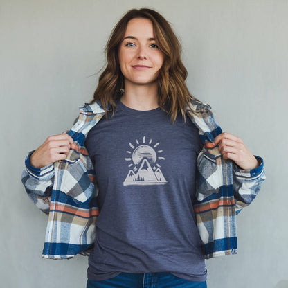 Summit Sunrise Painting T-Shirt Adventure and Outdoors Themed T-Shirt