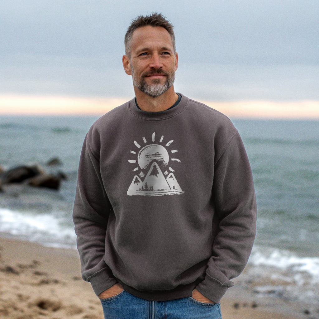 Summit Sunrise Crewneck Sweatshirt Adventure and Outdoors Themed Sweatshirt