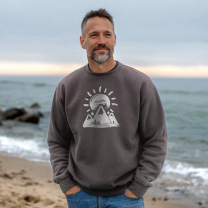 Summit Sunrise Crewneck Sweatshirt Adventure and Outdoors Themed Sweatshirt