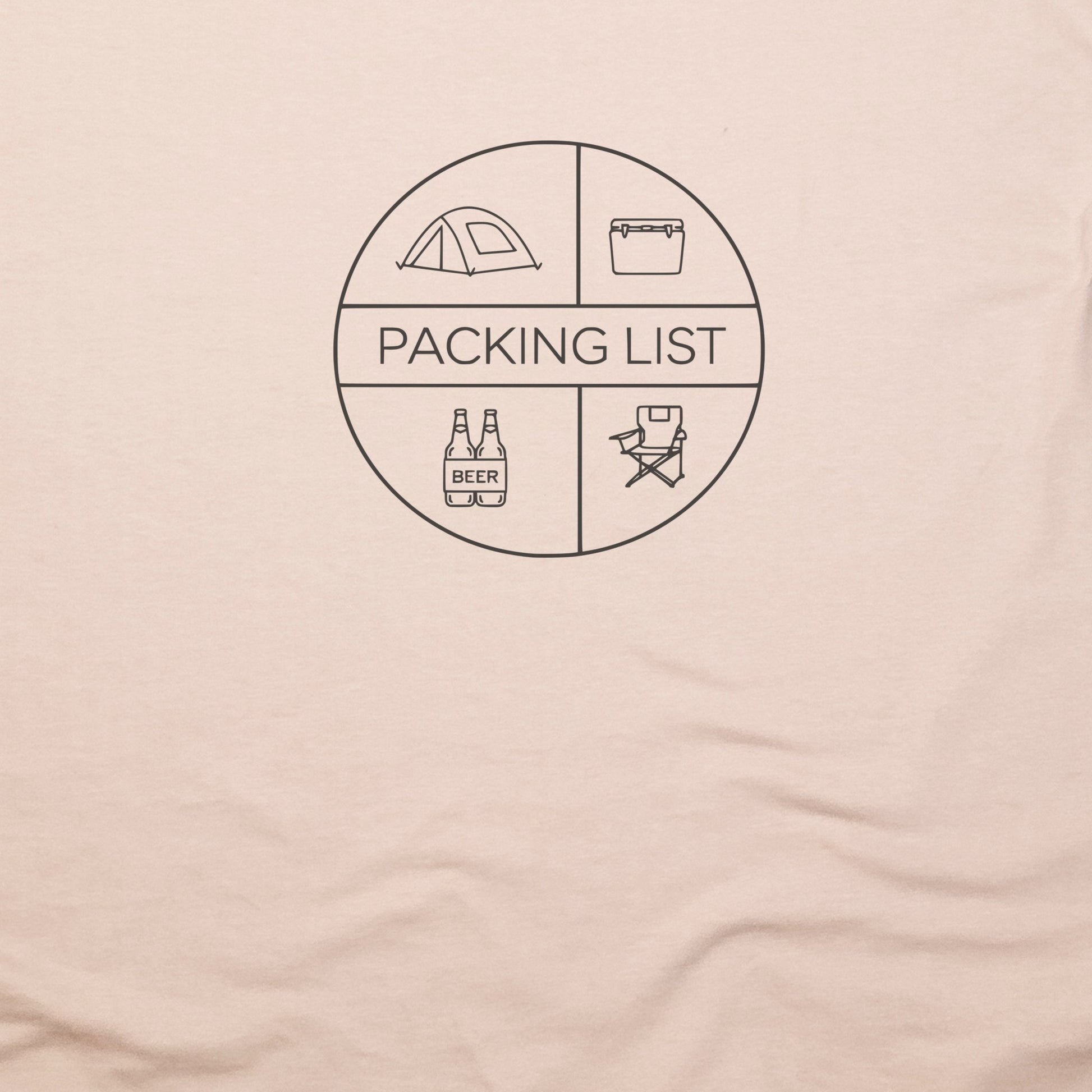 Camping Packing List T-Shirt Adventure and Outdoors Themed T-Shirt