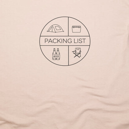 Camping Packing List T-Shirt Adventure and Outdoors Themed T-Shirt