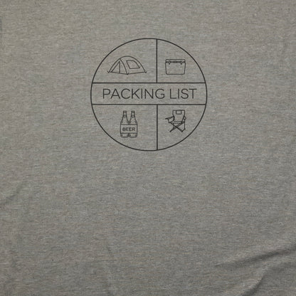 Camping Packing List T-Shirt Adventure and Outdoors Themed T-Shirt