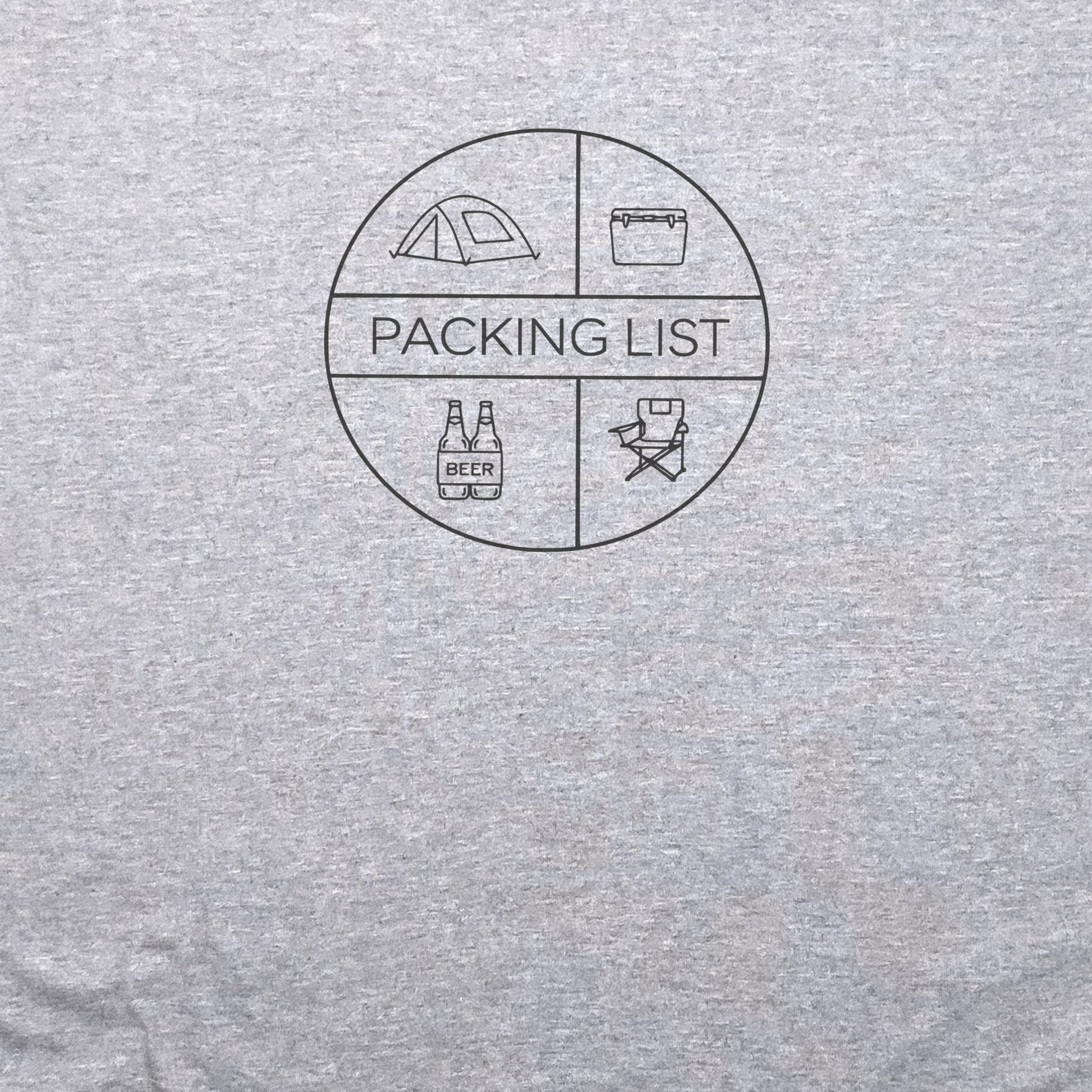 Camping Packing List T-Shirt Adventure and Outdoors Themed T-Shirt