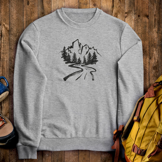 Mountain Bound Crewneck Sweatshirt Sport Grey Adventure and Outdoors Themed Sweatshirt