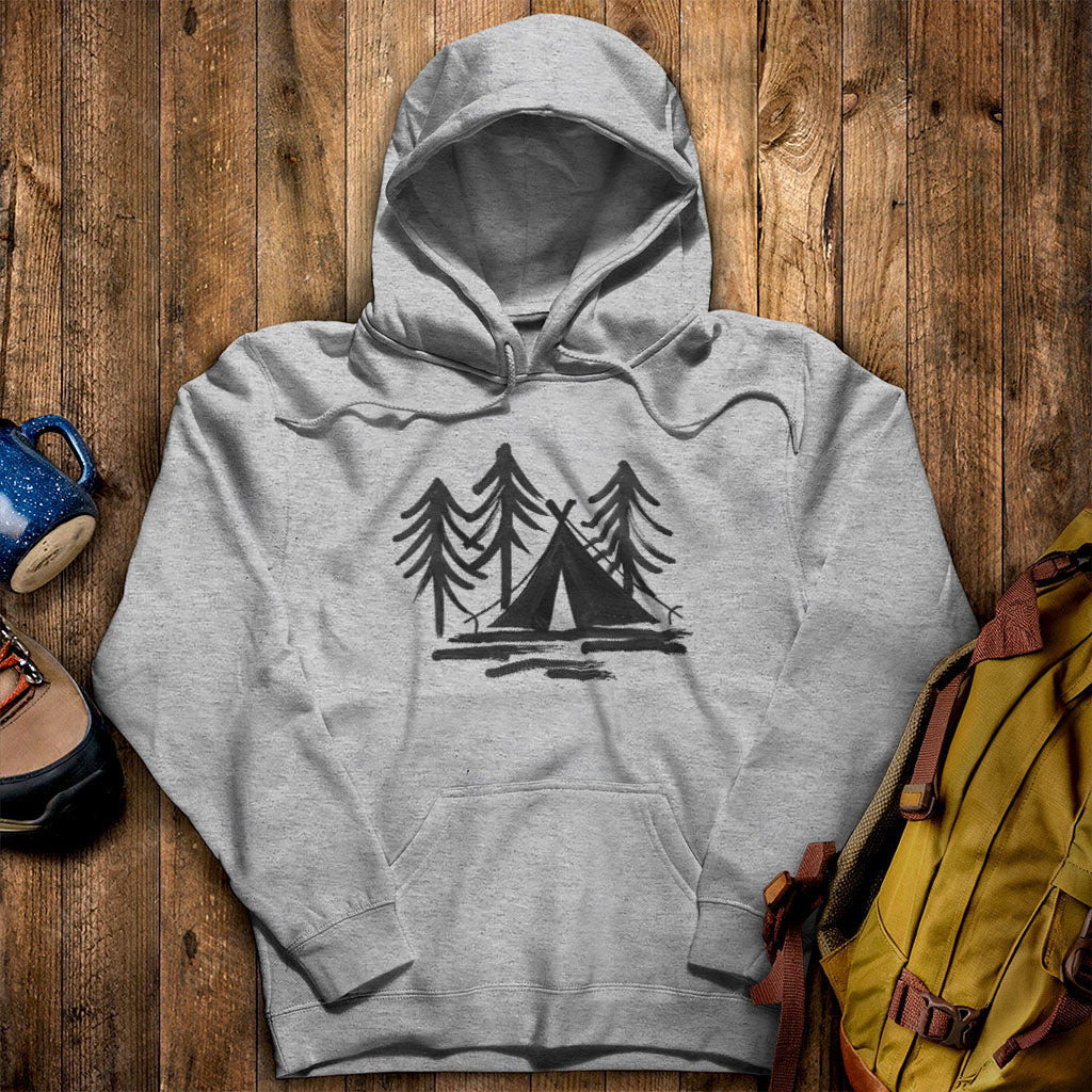 Painted Camp Hoodie Sport Grey Adventure and Outdoors Themed Hoodie