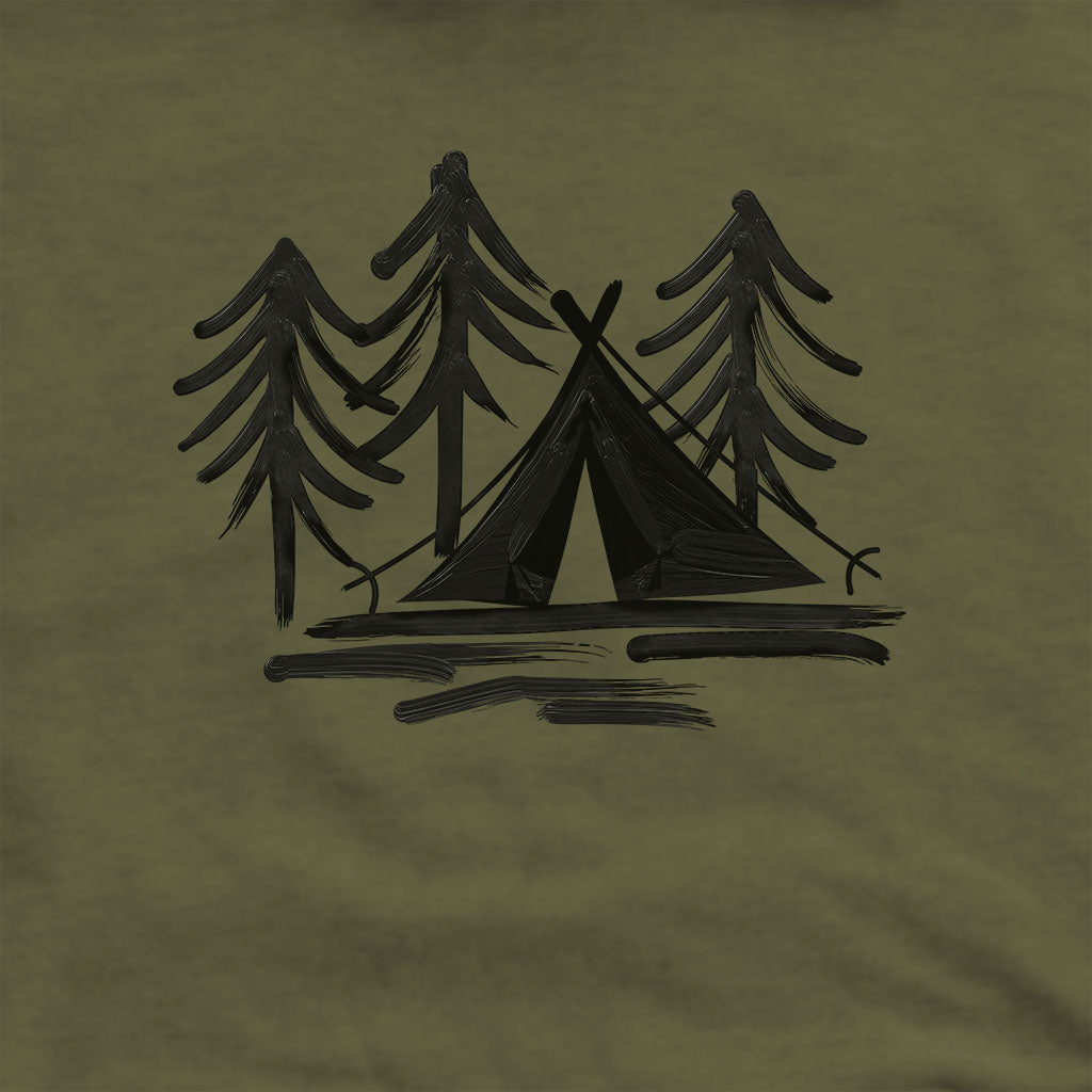 Painted Camp Hoodie Adventure and Outdoors Themed Hoodie
