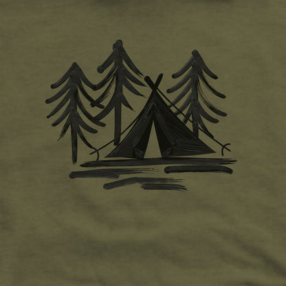 Painted Camp Hoodie Adventure and Outdoors Themed Hoodie