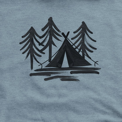 Painted Camp Hoodie Adventure and Outdoors Themed Hoodie