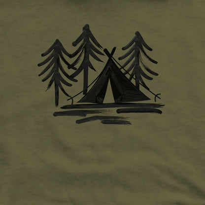 Painted Camp Crewneck Sweatshirt Adventure and Outdoors Themed Sweatshirt