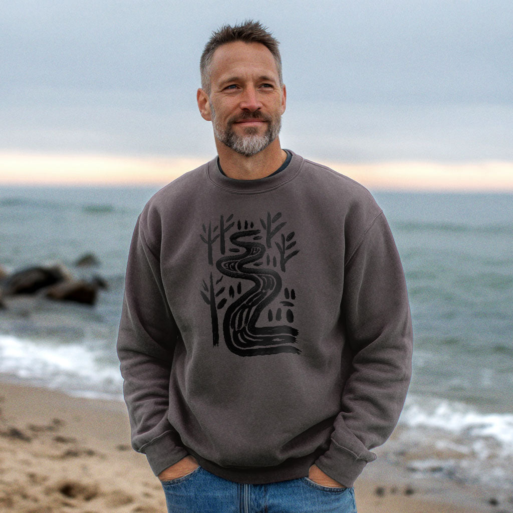 Painted River Crewneck Sweatshirt Adventure and Outdoors Themed Sweatshirt