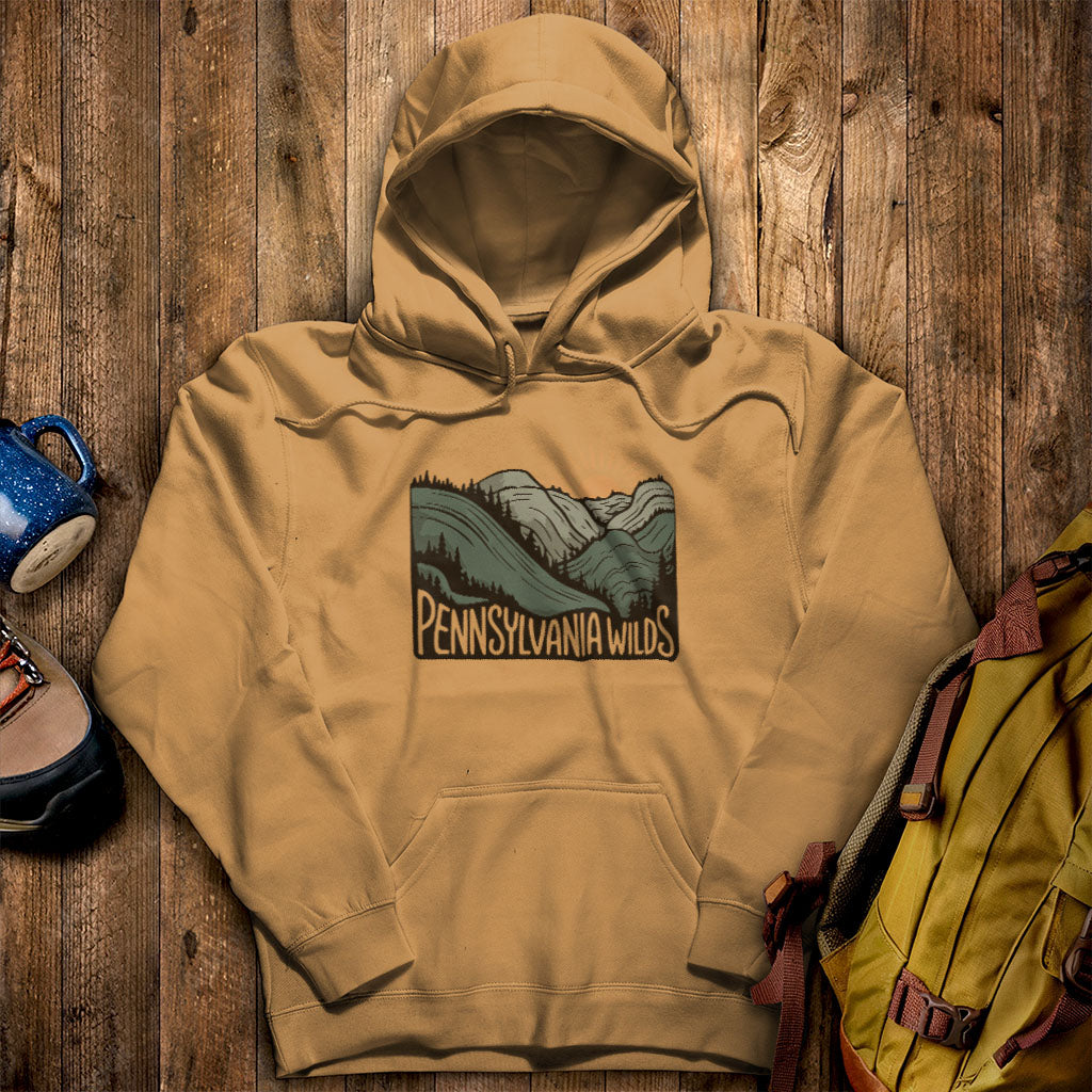 Pennsylvania Wilds Hoodie Mustard Adventure and Outdoors Themed Hoodie