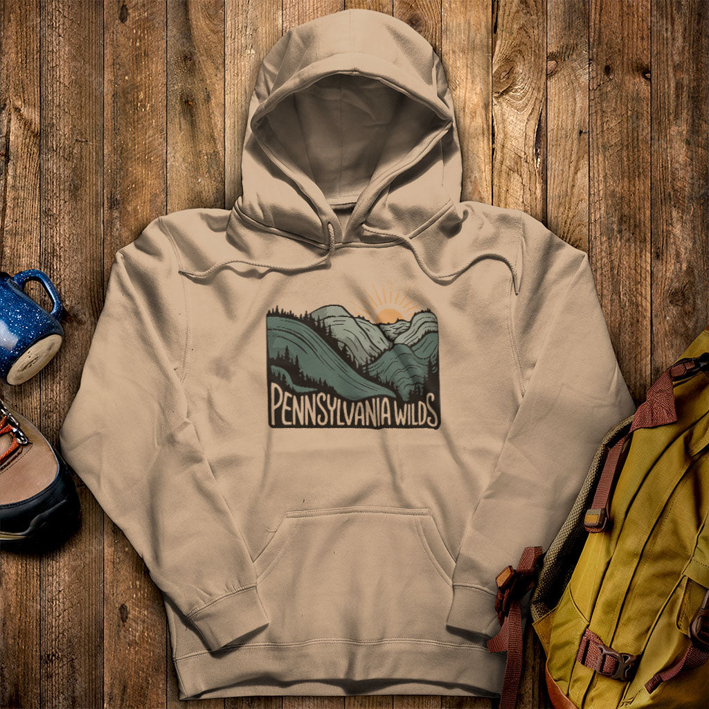 Pennsylvania Wilds Hoodie Sand Adventure and Outdoors Themed Hoodie