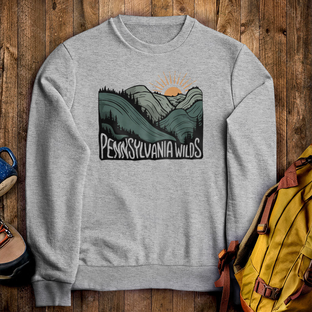 Pennsylvania Wilds Crewneck Sweatshirt Sport Grey Adventure and Outdoors Themed Sweatshirt