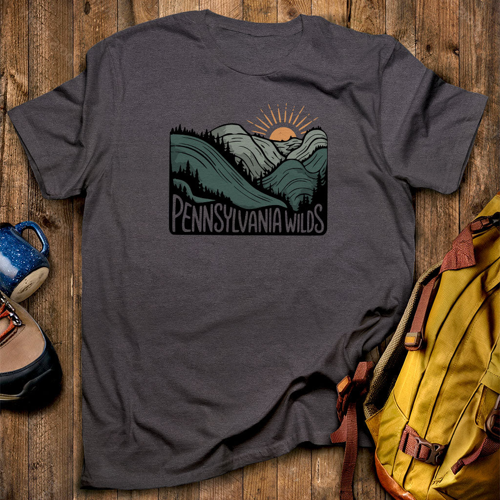 Pennsylvania Wilds T-Shirt Dark Heather Adventure and Outdoors Themed T-Shirt