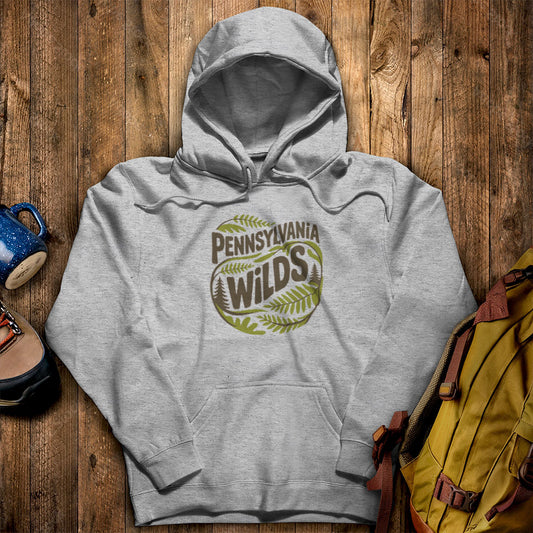 Pennsylvania Wilds Ferns Hoodie Sport Grey Adventure and Outdoors Themed Hoodie
