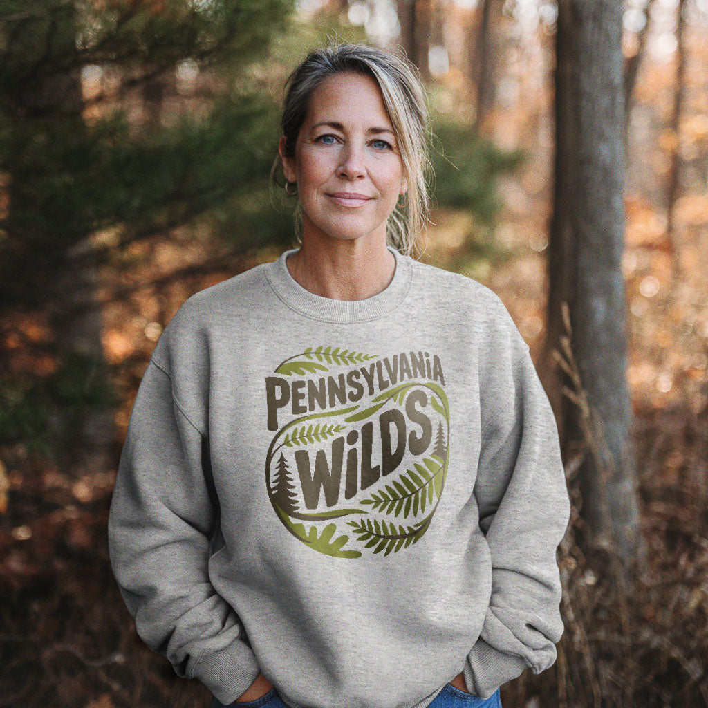 Pennsylvania Wilds Ferns Crewneck Sweatshirt Adventure and Outdoors Themed Sweatshirt