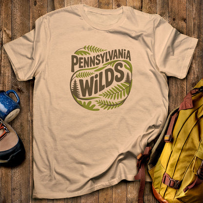 Pennsylvania Wilds Ferns T-Shirt Sand Adventure and Outdoors Themed T-Shirt