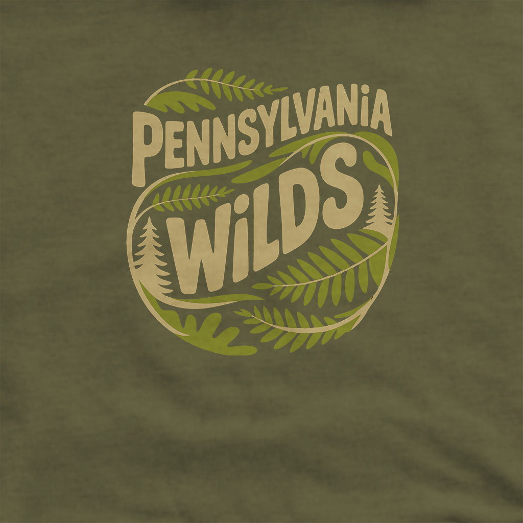 Pennsylvania Wilds Ferns Hoodie Adventure and Outdoors Themed Hoodie