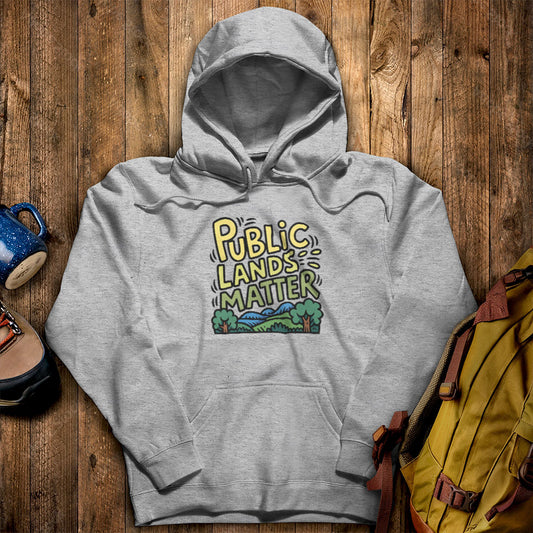 Public Lands Matter Hoodie Sport Grey Adventure and Outdoors Themed Hoodie