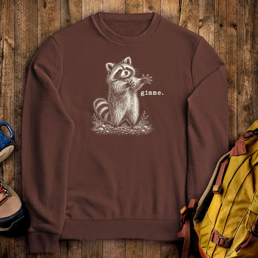 Gimme Raccoon Crewneck Sweatshirt