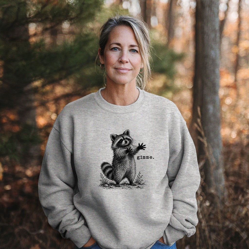 Gimme Raccoon Crewneck Sweatshirt
