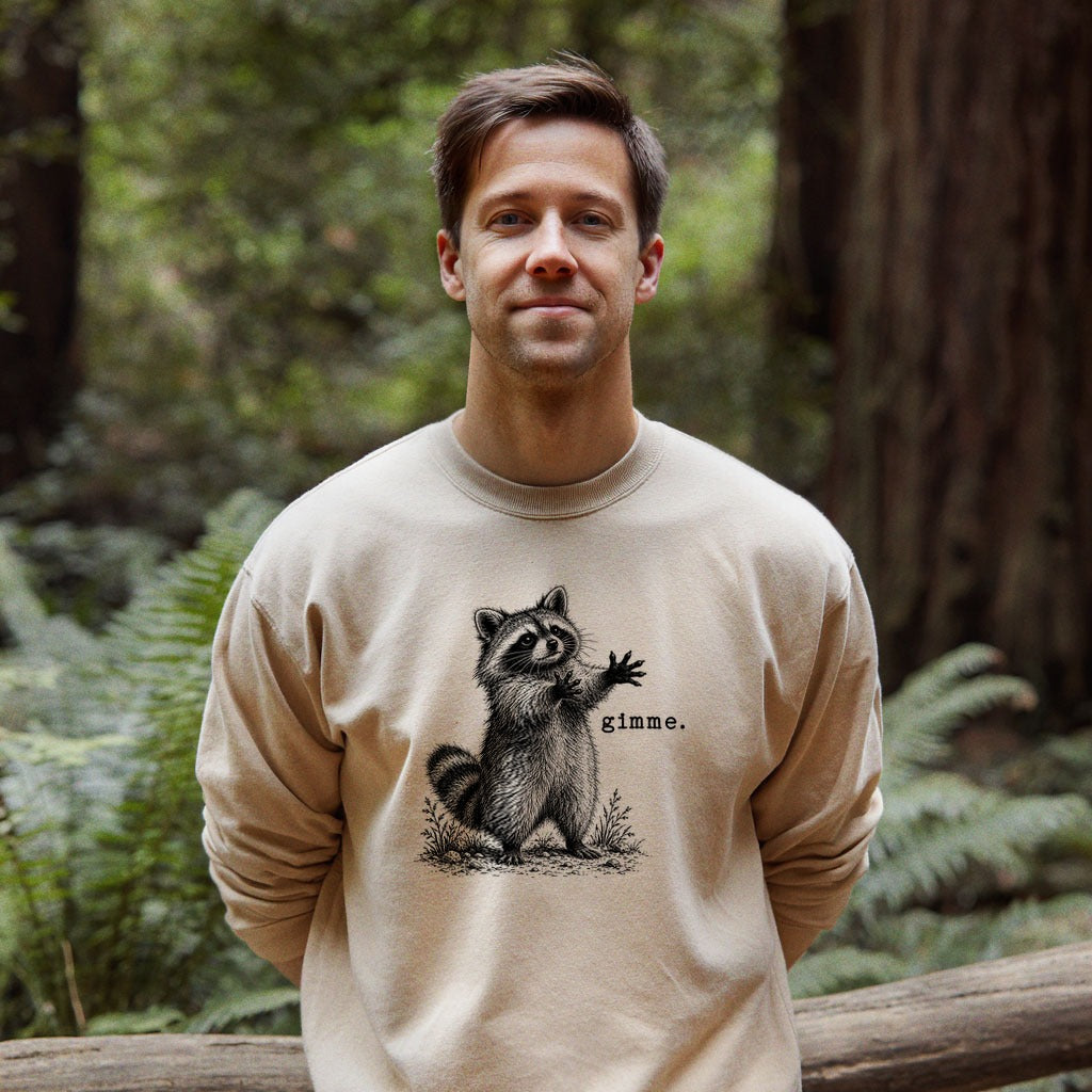 Gimme Raccoon Crewneck Sweatshirt