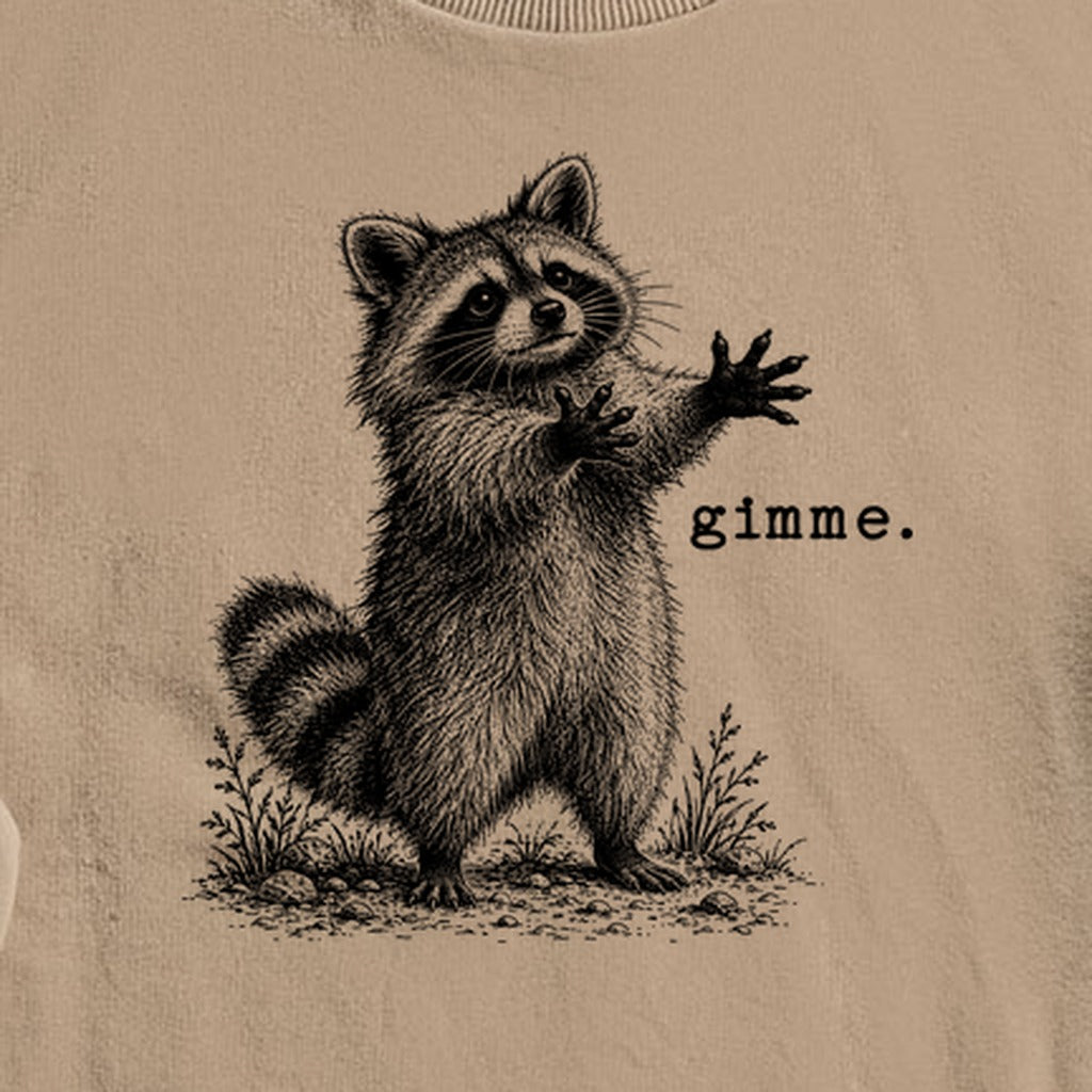 Gimme Raccoon Crewneck Sweatshirt