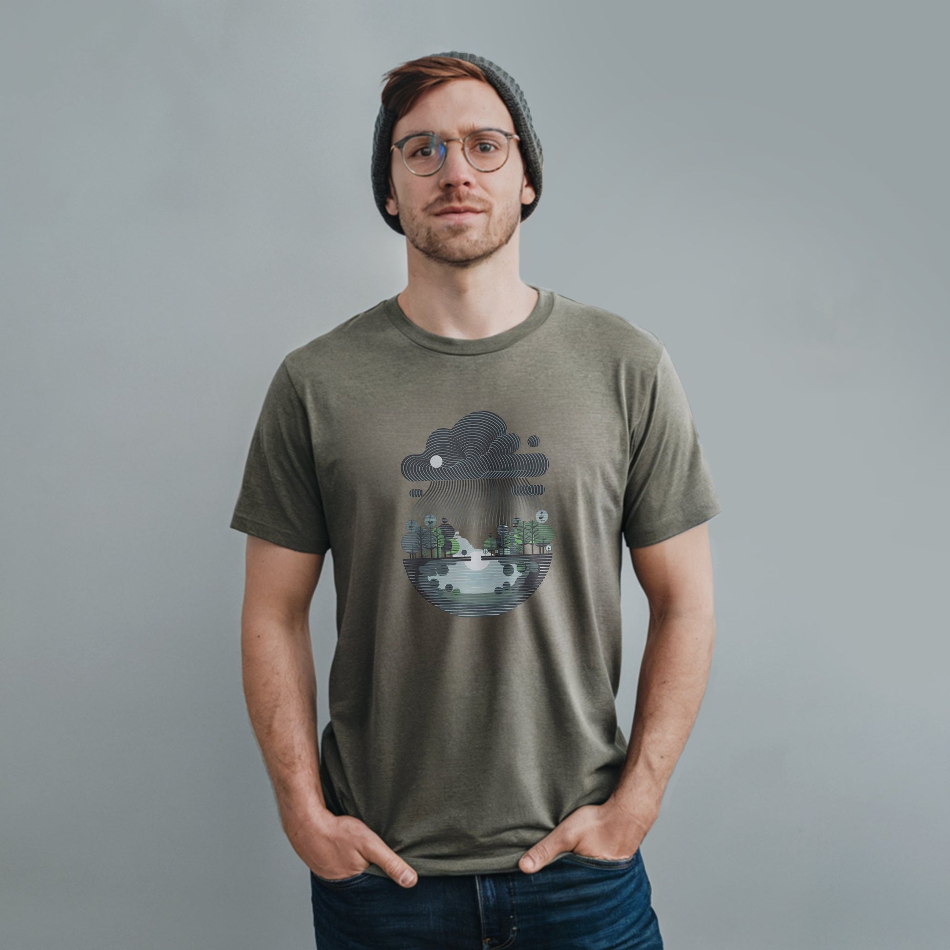 Rainy Day Reflection T-Shirt Adventure and Outdoors Themed T-Shirt