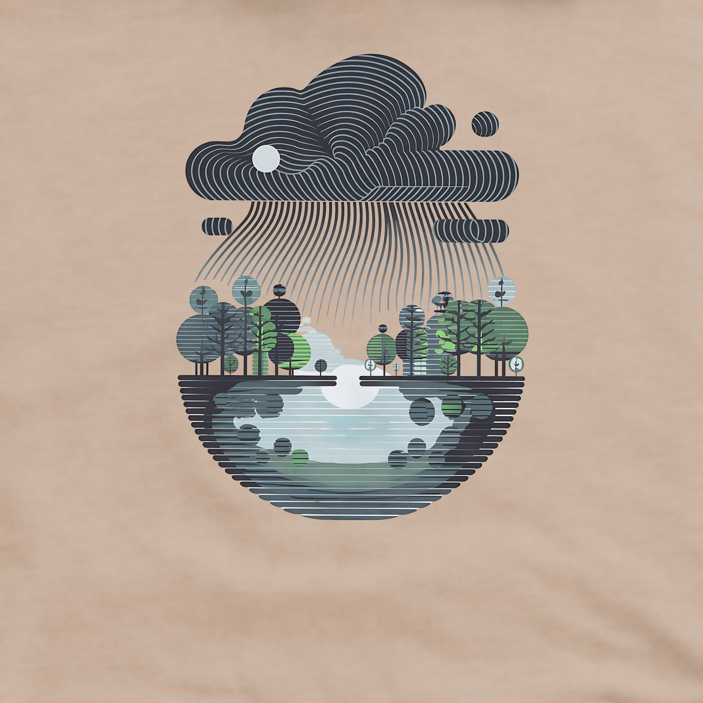 Rainy Day Reflection Crewneck Sweatshirt Adventure and Outdoors Themed Sweatshirt
