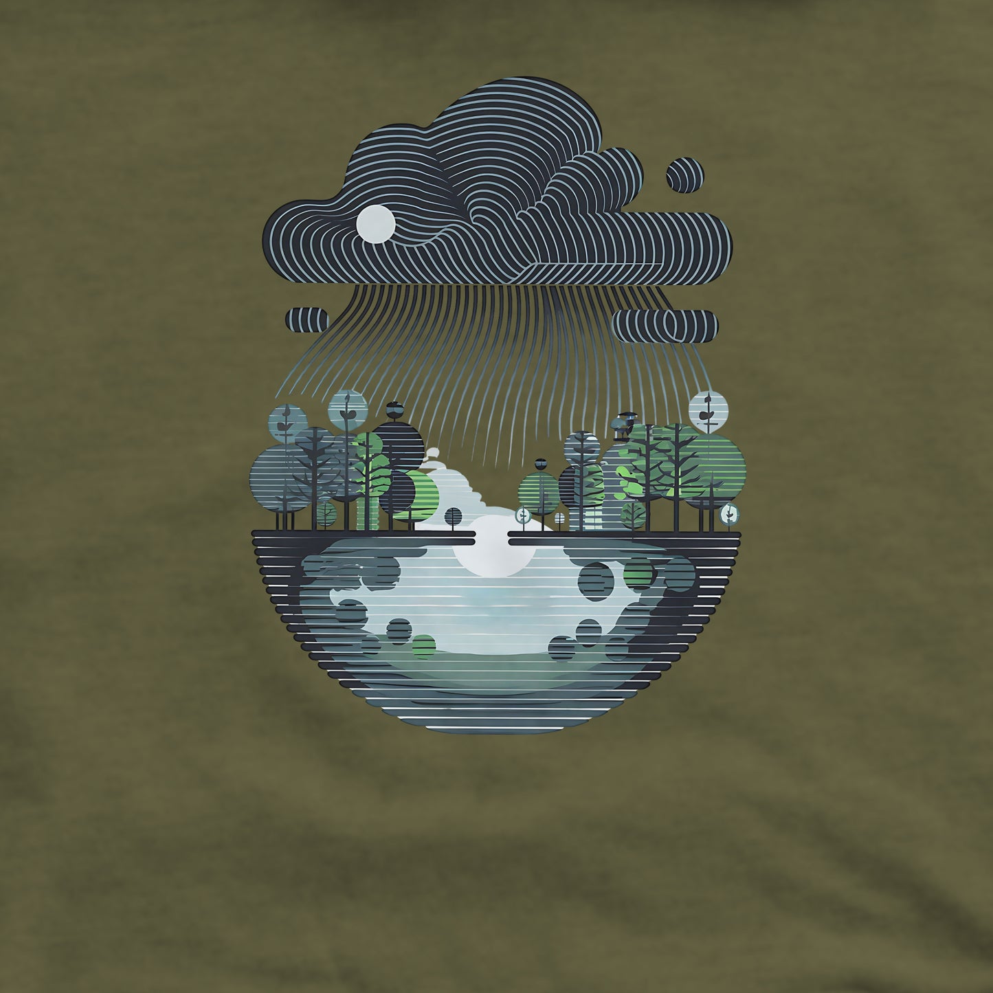 Rainy Day Reflection Crewneck Sweatshirt Adventure and Outdoors Themed Sweatshirt