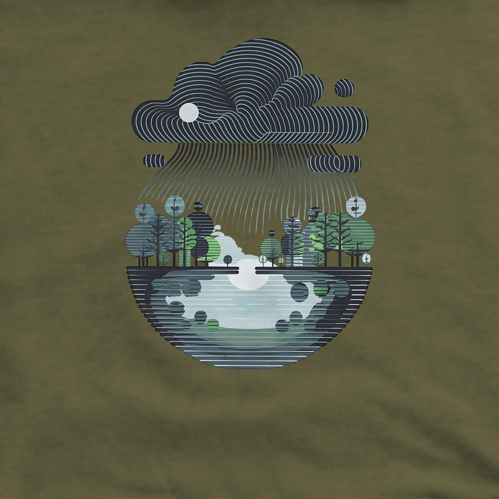 Rainy Day Reflection Crewneck Sweatshirt Adventure and Outdoors Themed Sweatshirt