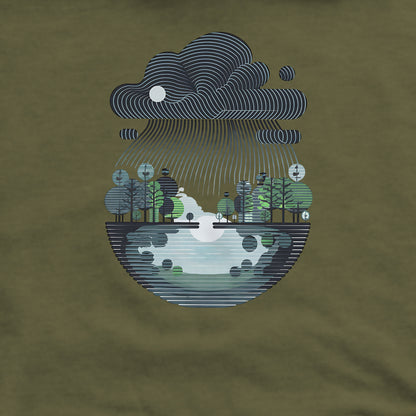 Rainy Day Reflection Crewneck Sweatshirt Adventure and Outdoors Themed Sweatshirt