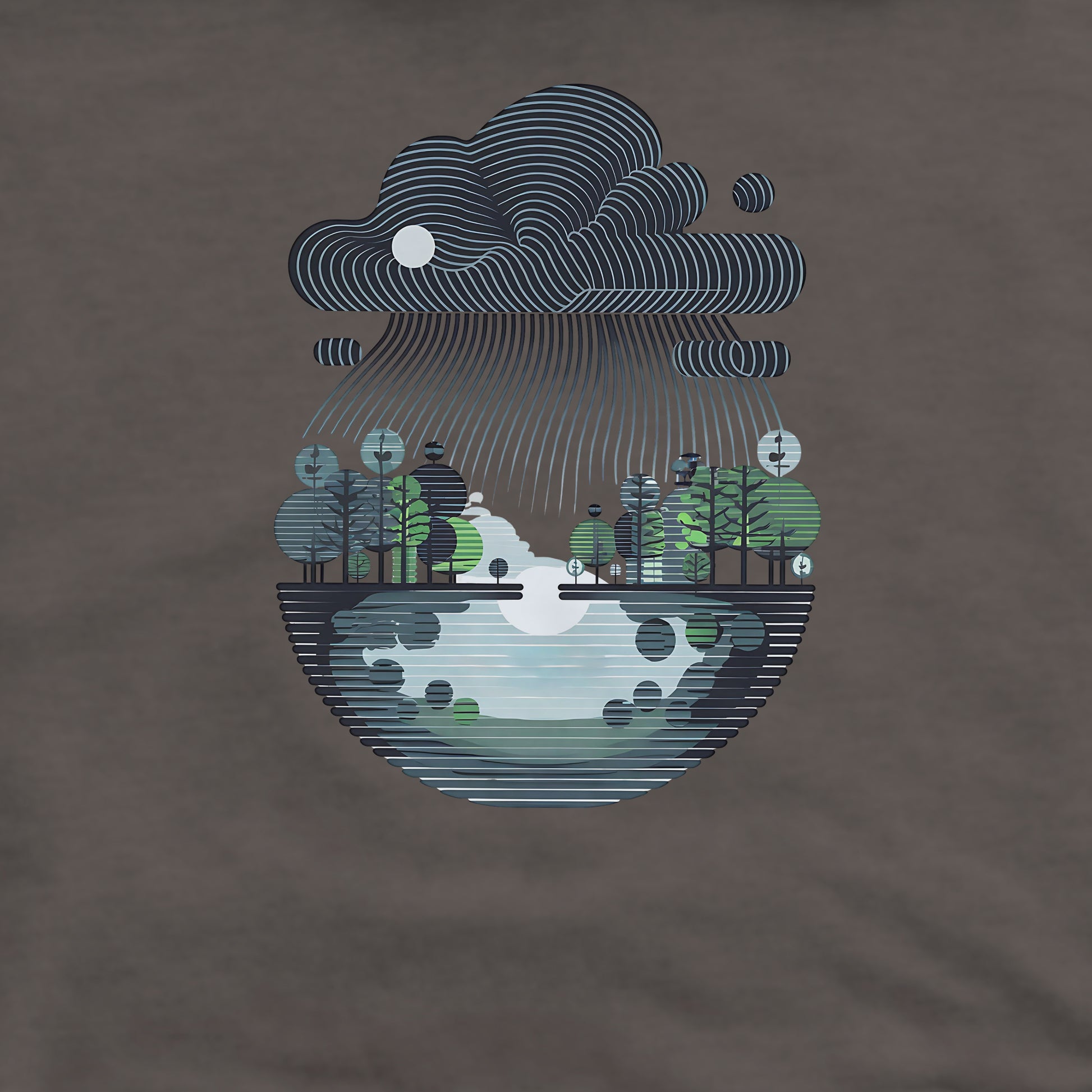 Rainy Day Reflection Crewneck Sweatshirt Adventure and Outdoors Themed Sweatshirt