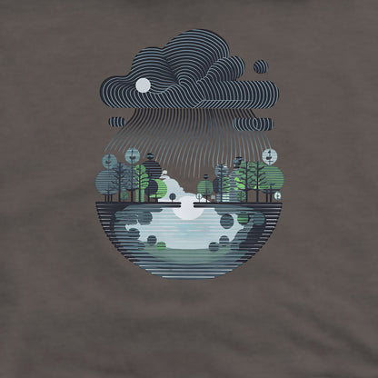 Rainy Day Reflection Crewneck Sweatshirt Adventure and Outdoors Themed Sweatshirt