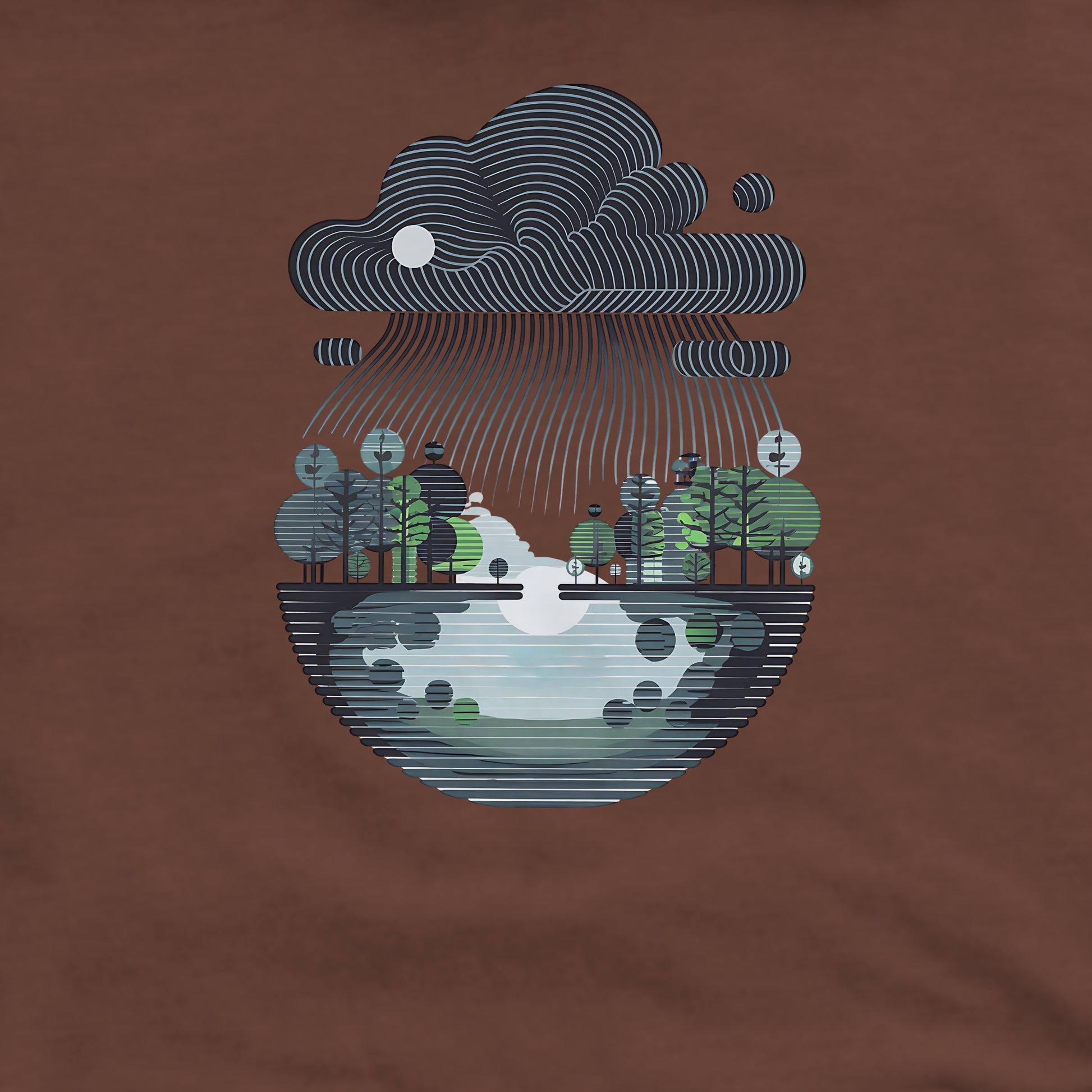 Rainy Day Reflection Crewneck Sweatshirt Adventure and Outdoors Themed Sweatshirt