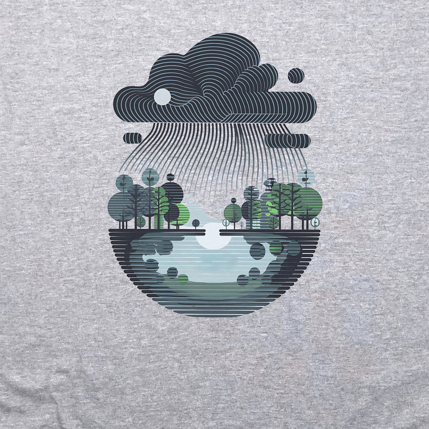 Rainy Day Reflection Crewneck Sweatshirt Adventure and Outdoors Themed Sweatshirt