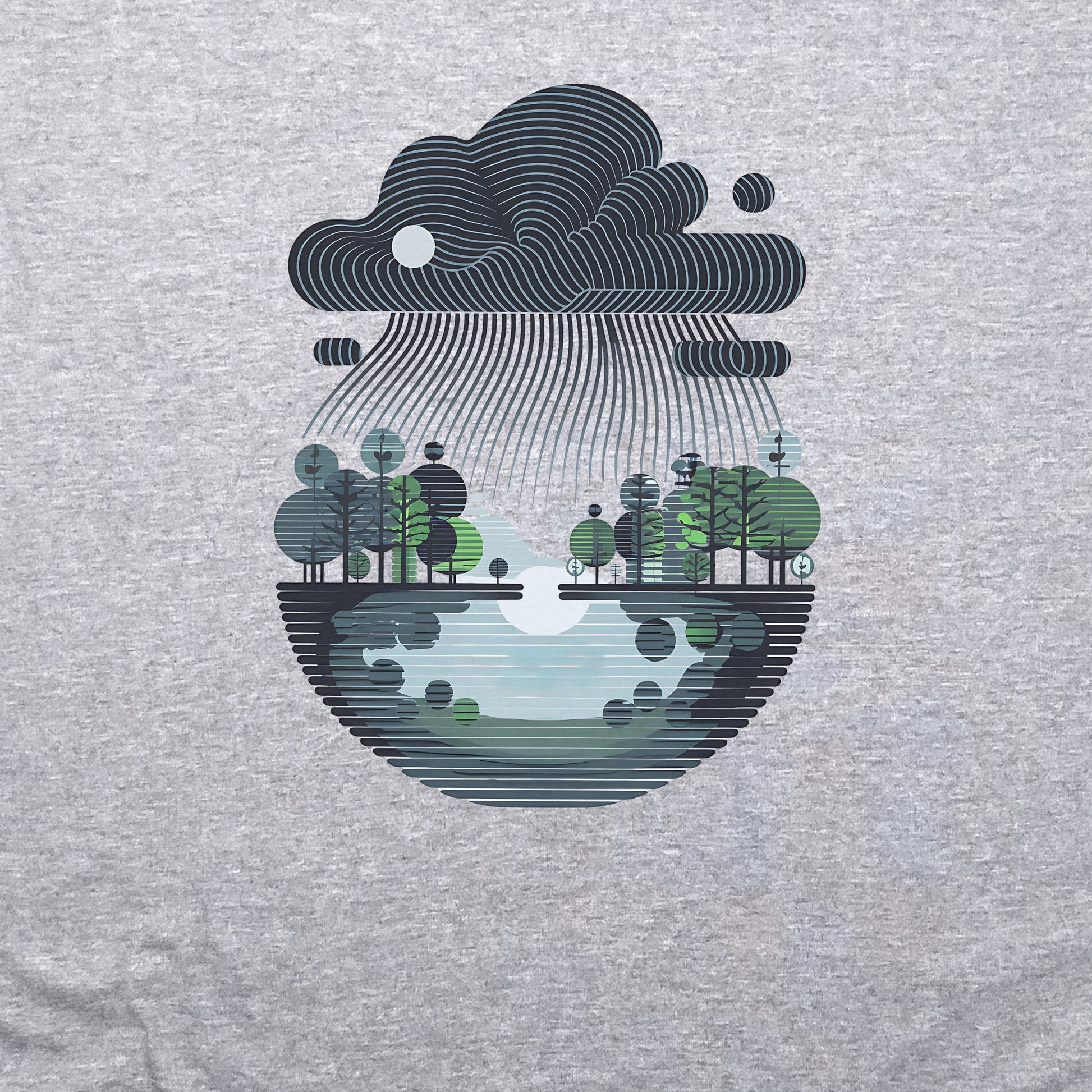 Rainy Day Reflection Crewneck Sweatshirt Adventure and Outdoors Themed Sweatshirt
