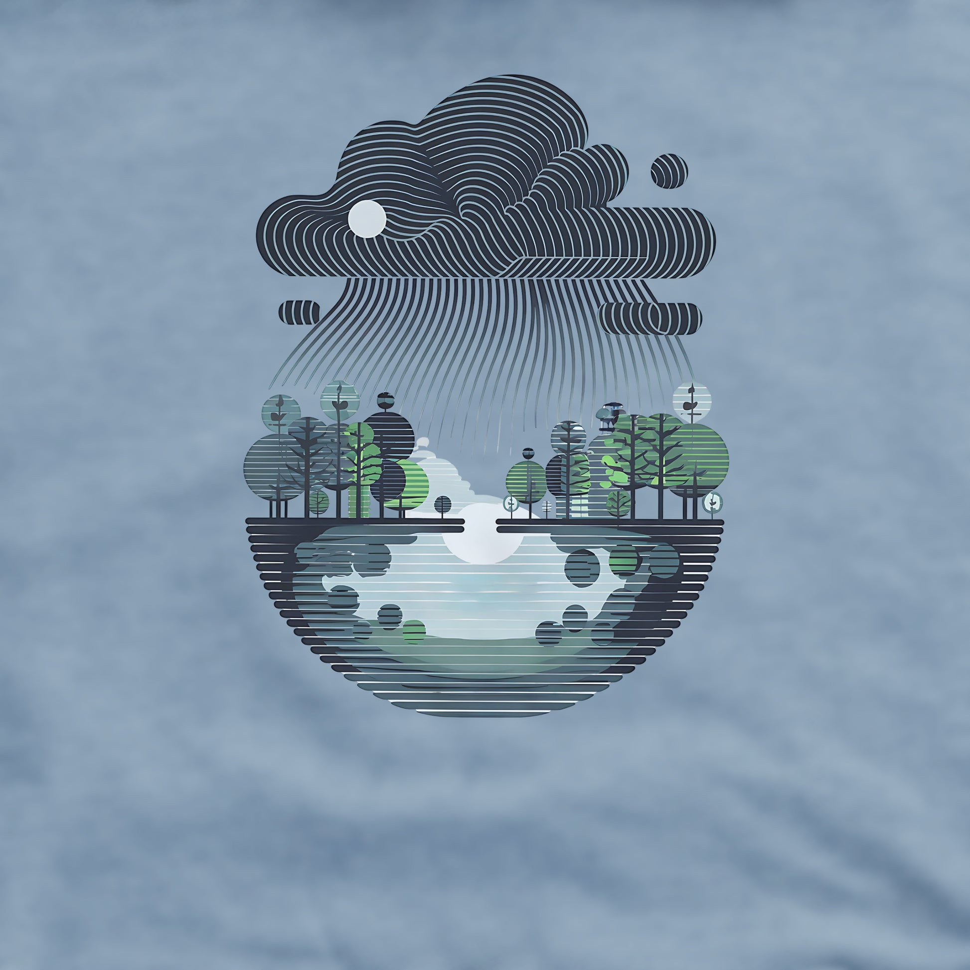 Rainy Day Reflection Crewneck Sweatshirt Adventure and Outdoors Themed Sweatshirt