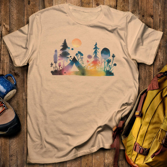 Watercolor Wildflower Retreat T-Shirt Sand Adventure and Outdoors Themed T-Shirt