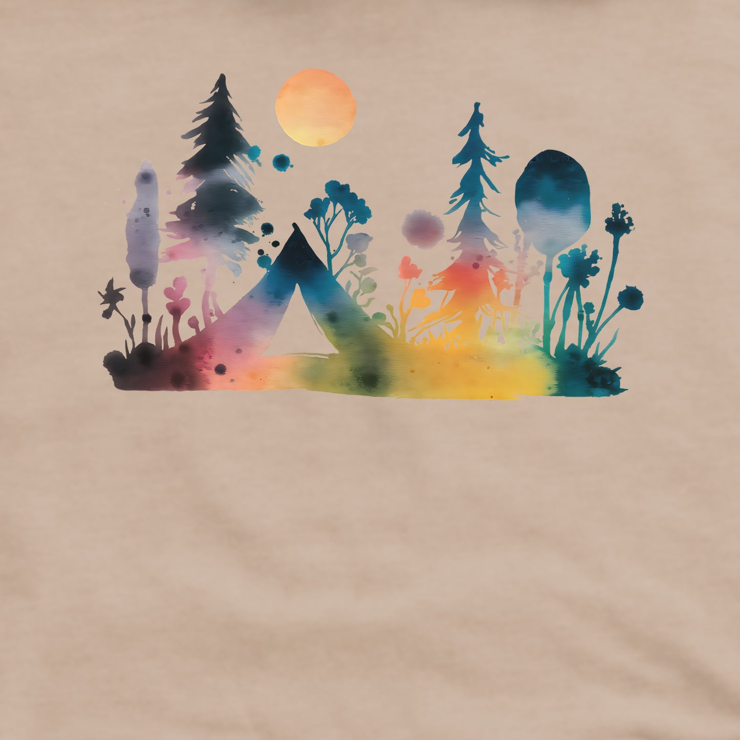 Watercolor Wildflower Retreat Crewneck Sweatshirt Adventure and Outdoors Themed Sweatshirt
