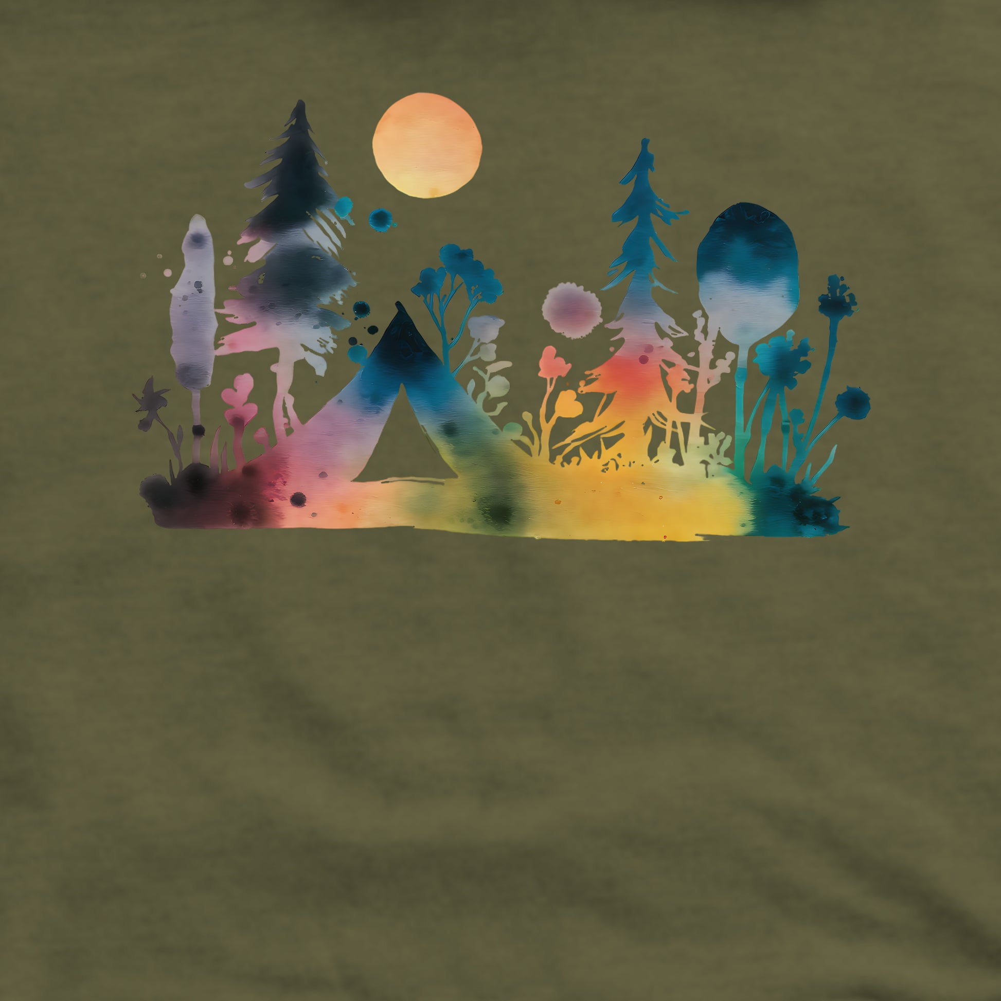 Watercolor Wildflower Retreat Crewneck Sweatshirt Adventure and Outdoors Themed Sweatshirt
