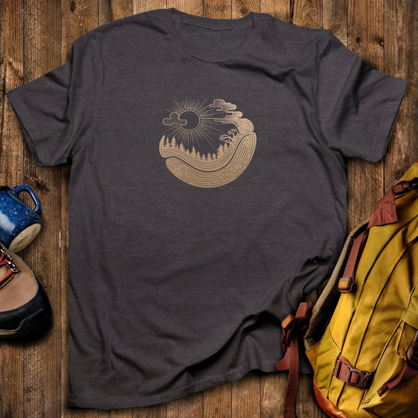Forest Flow T-Shirt Dark Heather Adventure and Outdoors Themed T-Shirt