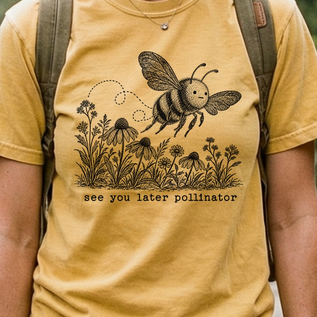 See You Later Pollinator Bee Cotton T-Shirt