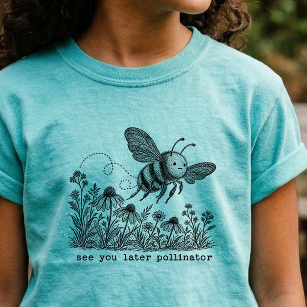 See You Later Pollinator Bee Kids Cotton T-Shirt