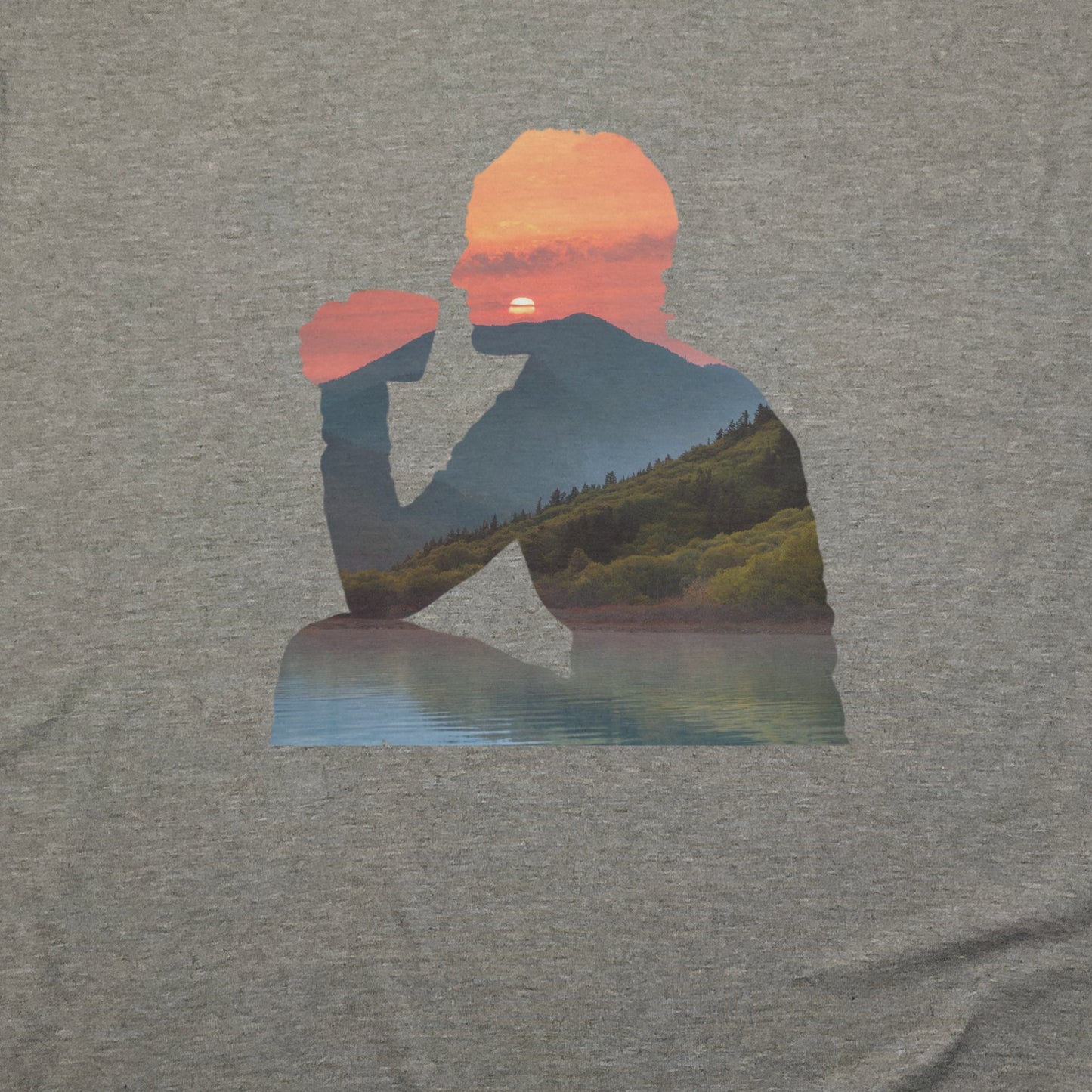 Sipping Coffee at Sunset T-Shirt Adventure and Outdoors Themed T-Shirt