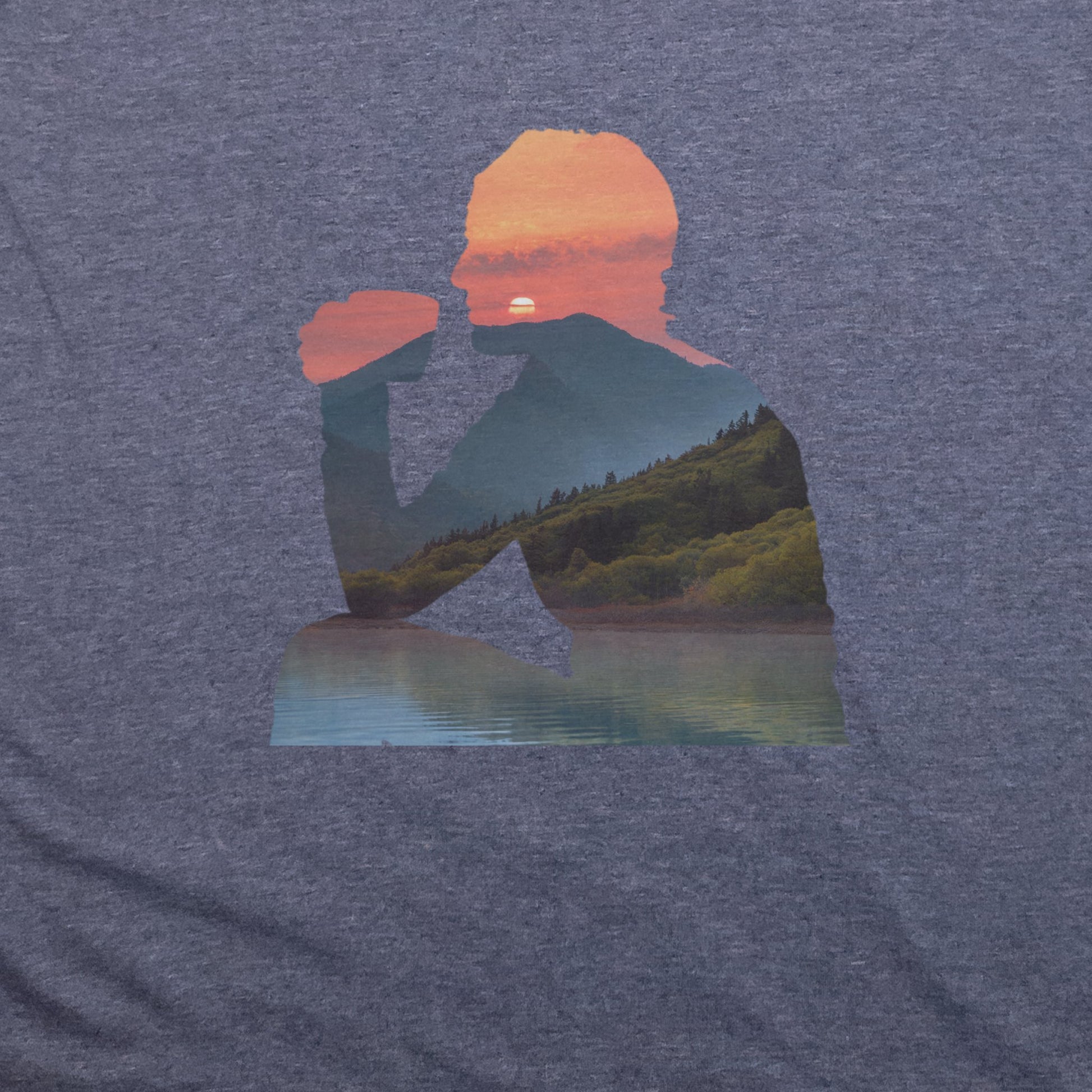 Sipping Coffee at Sunset T-Shirt Adventure and Outdoors Themed T-Shirt