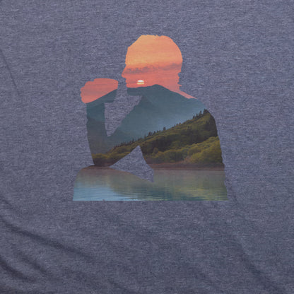 Sipping Coffee at Sunset T-Shirt Adventure and Outdoors Themed T-Shirt