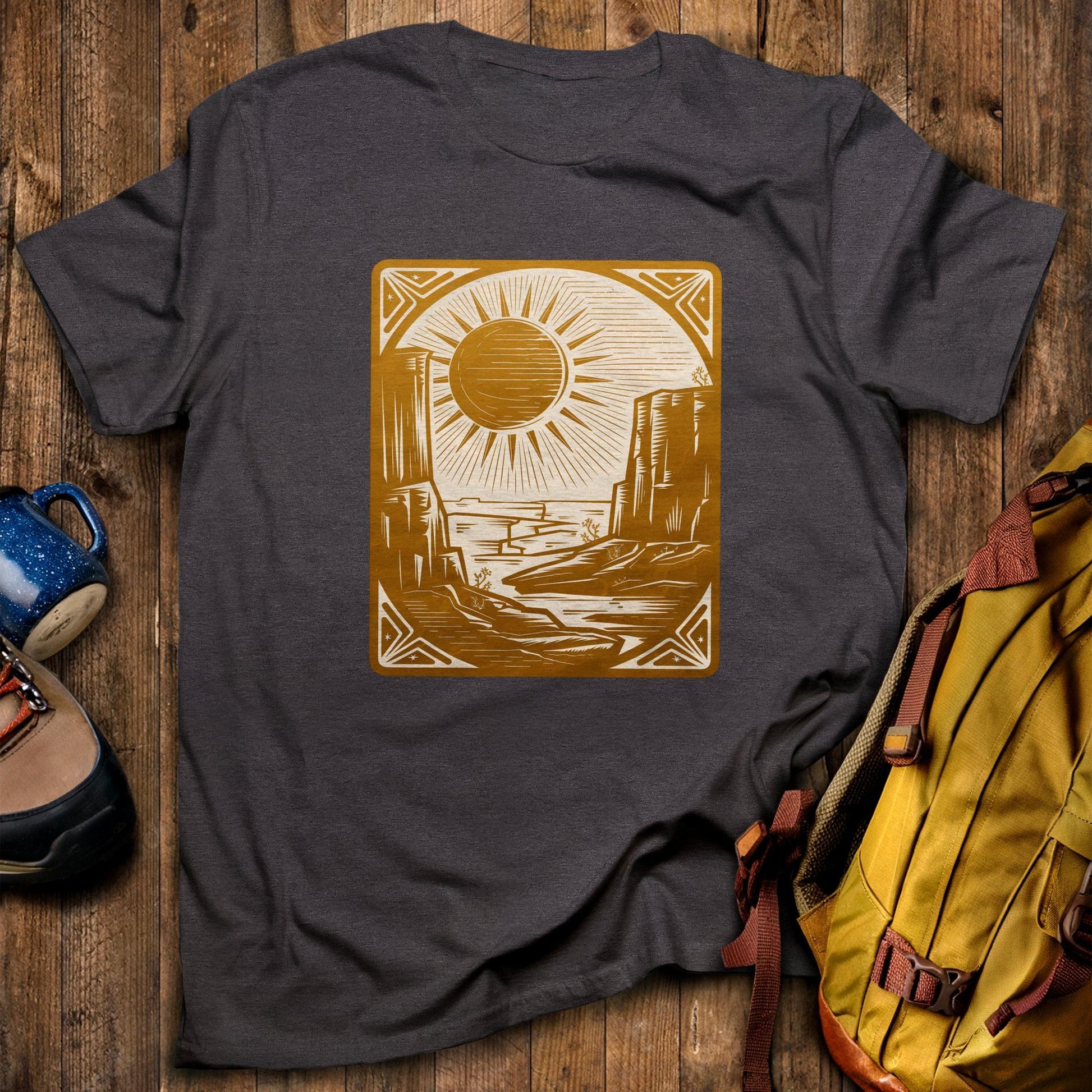 The Wanderer Tarot T-Shirt Dark Heather Adventure and Outdoors Themed T-Shirt