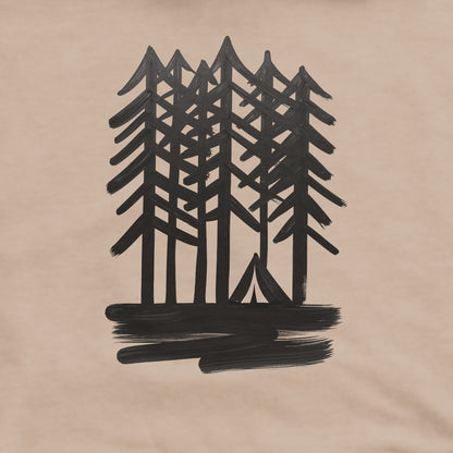 Tall Tree Painting Crewneck Sweatshirt Adventure and Outdoors Themed Sweatshirt